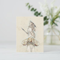 Sketch of Athena Statue Postcard – Ancient Greek 