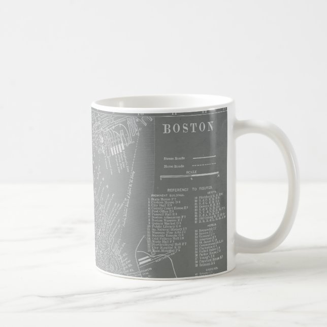 Sketch of Boston City Map Coffee Mug (Right)