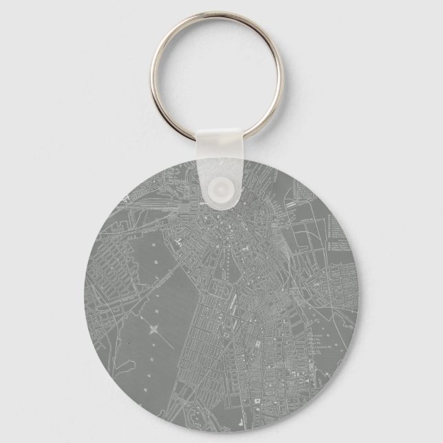 Sketch of Boston City Map Keychain (Front)