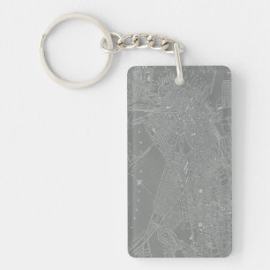 Sketch of Boston City Map Keychain