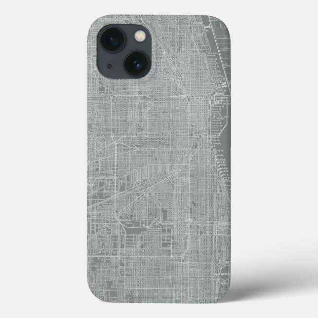 Sketch of Chicago City Map Case-Mate iPhone Case (Back)