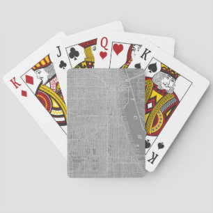 Sketch of Chicago City Map Playing Cards