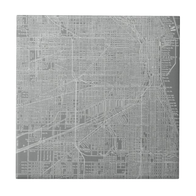 Sketch of Chicago City Map Tile (Front)