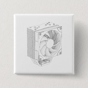 Sketch of computer processor cooler 2 inch square button