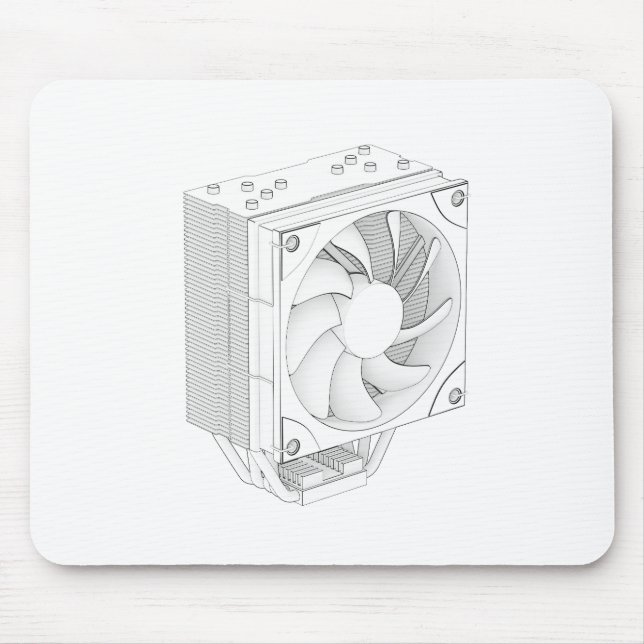 Sketch of computer processor cooler mouse pad (Front)