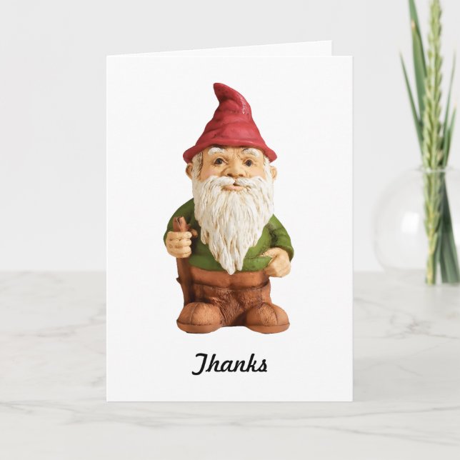 Sketch of Garden Gnome Thank You Card (Front)