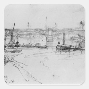 Sketch of London Bridge, 1860 Square Sticker