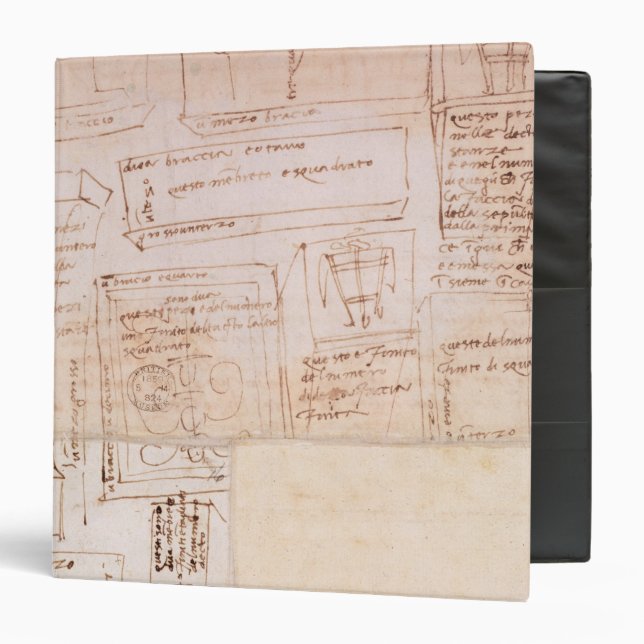Sketch of Marble Blocks for Statues with Notes Binder (Front/Inside)