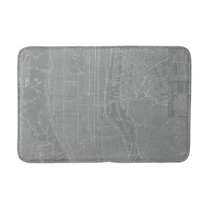 Sketch of New York City Map Bath Mat
