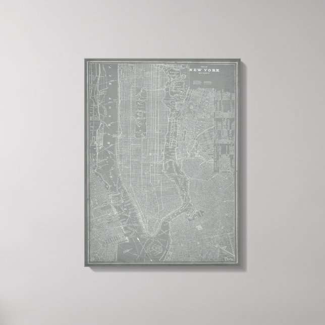 Sketch of New York City Map Canvas Print (Front)
