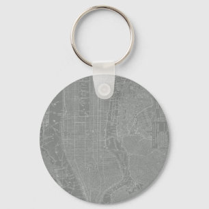 Sketch of New York City Map Keychain