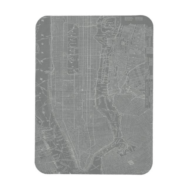 Sketch of New York City Map Magnet (Vertical)