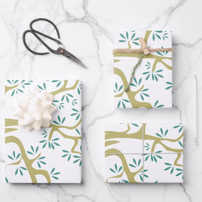 Sketch of Olive tree Wrapping Paper Sheet (Front)