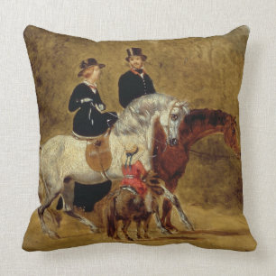Sketch of Queen Victoria, The Prince Consort & HRH Throw Pillow