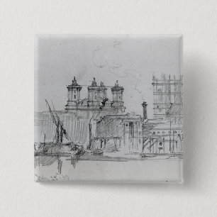 Sketch of Westminster, 1860 2 Inch Square Button