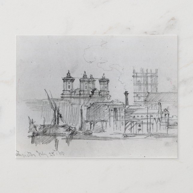 Sketch of Westminster, 1860 Postcard (Front)