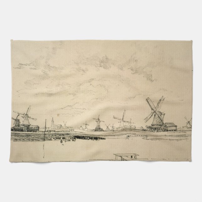 Sketch of Windmills Kitchen Towel (Horizontal)