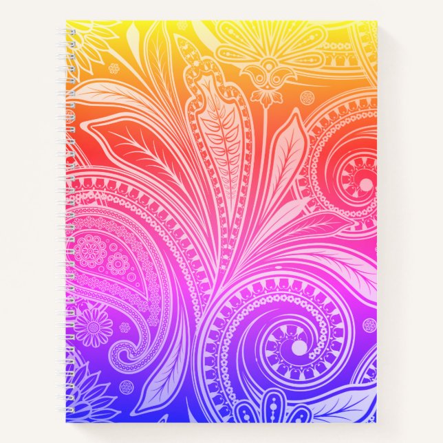 Sketch Pad Notebook-Flora Rainbow Notebook (Front)