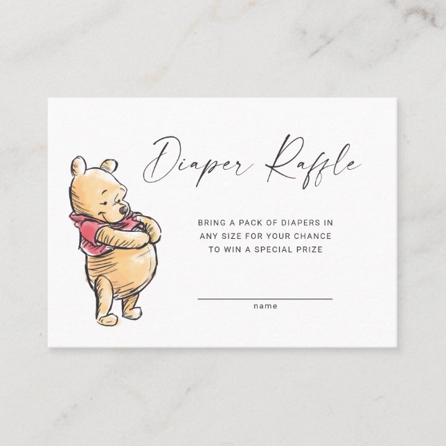 Sketch Pooh Diaper Raffle Insert Card (Front)