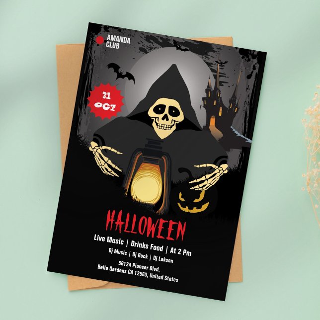 Sketch Pumpkin Halloween Party Invitation (Creator Uploaded)