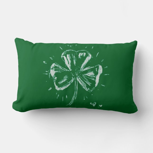 Sketch Shamrock Lumbar Pillow (Front)