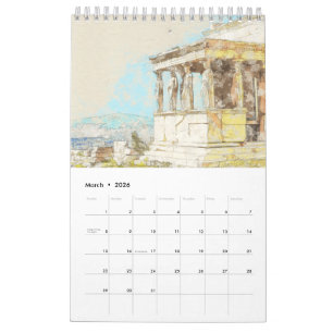 Sketch‑Style Greece Calendar – Hand‑Drawn Greece