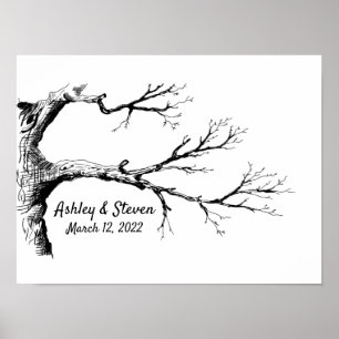Sketch Thumbprint Tree Guest Book