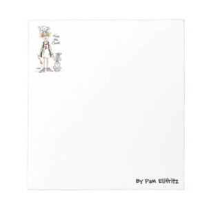 sketch tired cook dishevelled and messy needs kiss notepad