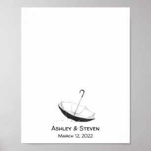 Sketch Umbrella Thumbprint Guestbook