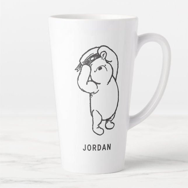 Sketch Winnie the Pooh 1 Latte Mug (Right)
