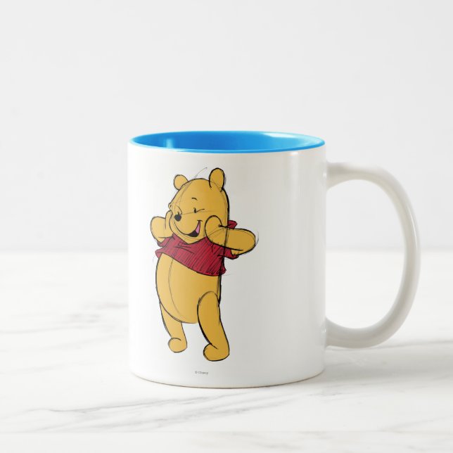 Sketch Winnie the Pooh Two-Tone Coffee Mug (Right)