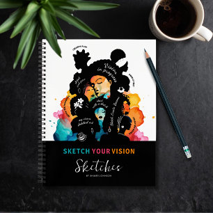 Sketch Your Vision SketchBook Afro Art Creative  Notebook
