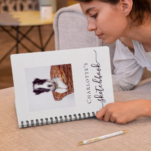 Sketchbook custom dog pet photo typography notebook