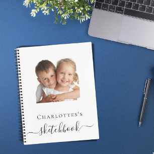 Sketchbook custom photo kids children typography notebook