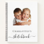 Sketchbook custom photo kids children typography notebook (Front)