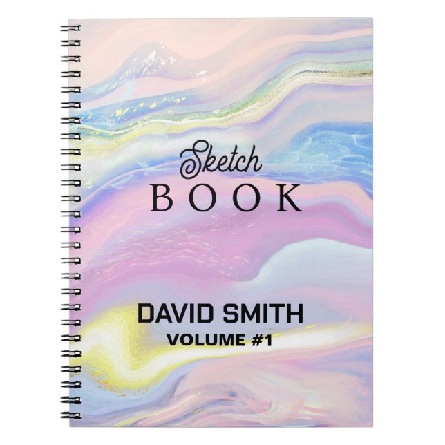 Sketchbook Gift For Her With Custom Name Colouring Notebook (Front)