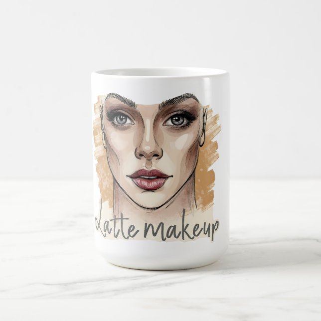 Sketchbook Glam: Latte Makeup Coffee Mug (Center)
