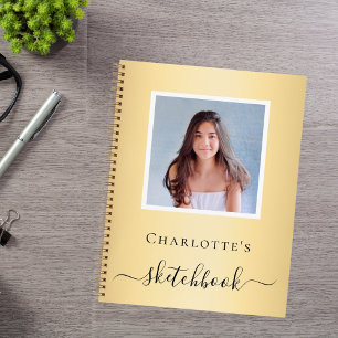Sketchbook gold photo girls typography notebook