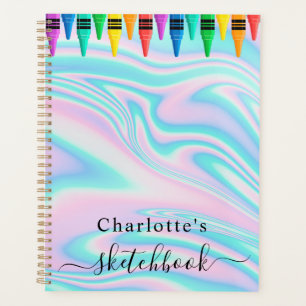Sketchbook Holographic Pink Drips Girl Planner