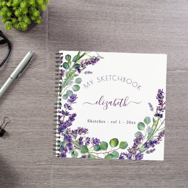 Sketchbook lavender eucalyptus greenery floral notebook (Creator Uploaded)