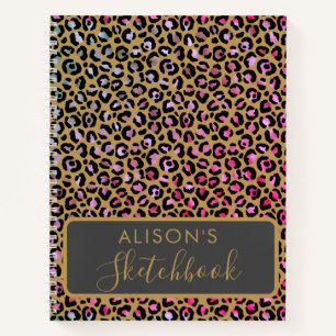 Sketchbook Leopard Multicolor Animal Print  Notebook