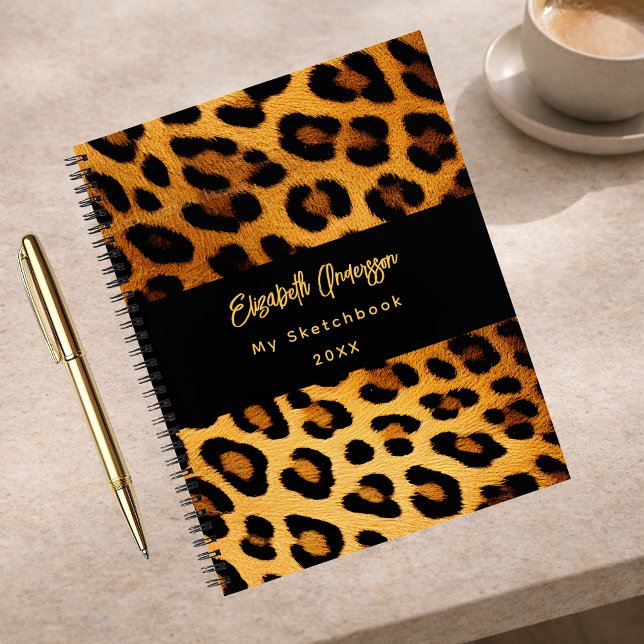 Sketchbook leopard pattern brown black notebook (Creator Uploaded)