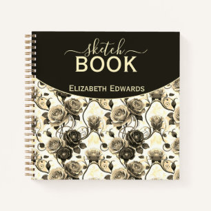 Sketchbook Night Elegance Coal and Beige Notebook