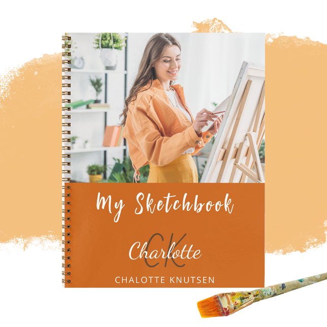 Sketchbook photo burnt orange monogram notebook (Creator Uploaded)