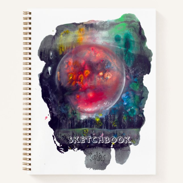 Sketchbook Red Planet Space Modern Notebook (Front)