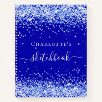 Sketchbook royal blue glitter name script