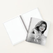 Sketchbook silver custom photo script monogram notebook (Inside)