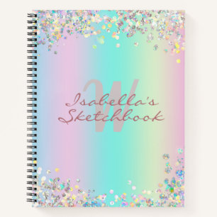 Sketchbook Unicorn Holographic Glitter Notebook