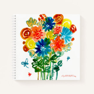 Sketchbook watercolor flowers notebook