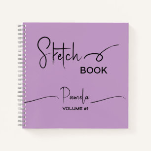 Sketchbook Your Name Script Teal Blue Notebook